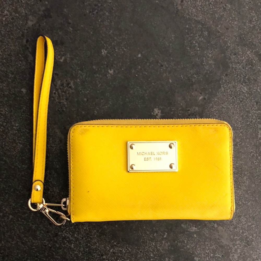 Michael Kors Yellow Wallet Wristlet